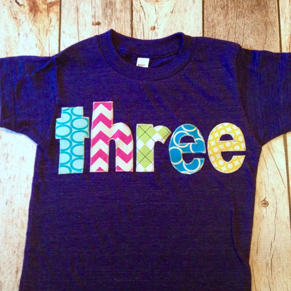 Bright colors birthday outfit pink teal navy aqua yellow birthday outfit 3 year old Girls 3rd Birthday shirt Three shirt rainbow party cake